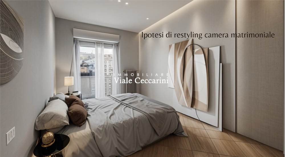 Render: ipotesi di restyling camera matrimoniale