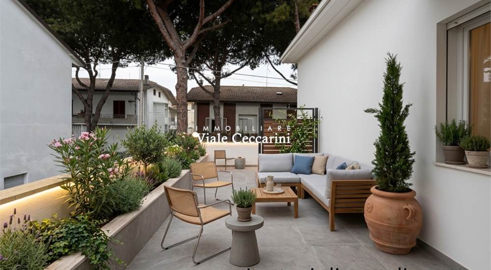 Render con ipotesi di restyling terrazza